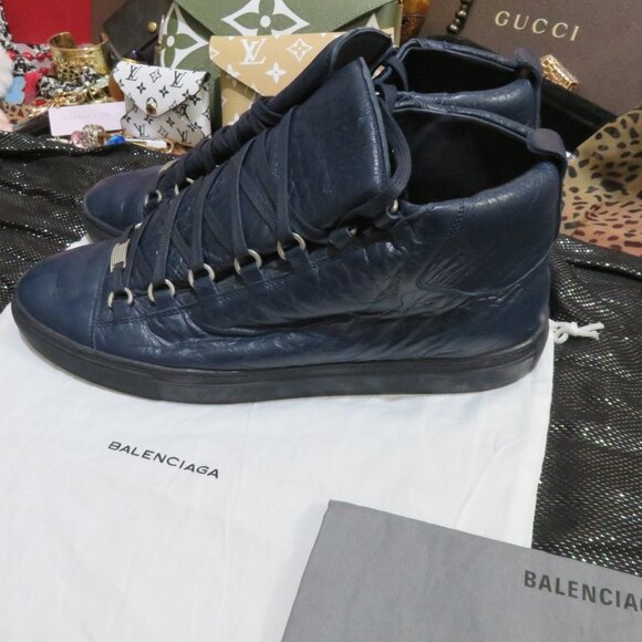 BALENCIAGA Other - BALENCIAGA ARENA HIGH TOP SNEAKERS SIZE 45 US 12  DARK BLUE NAVY